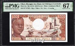 Chad TCHAD 500 Francs P2a 1974 PMG67 Superb Gem UNC EPQ Banknote Currency SUPER