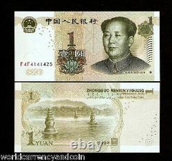 China 1 Yuan P895 1999 Solid # 999999 Mao Unc Currency Money Bill Chinese Note