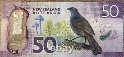 Currency Banknote $50 New Zealand 2018 UNC Polymer. Fifty New Zealand Dollars