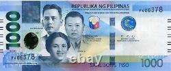 Currency UNC Banknote 1000 PHP Philippine Pesos. Single 1k PHP Uncirculated Bill