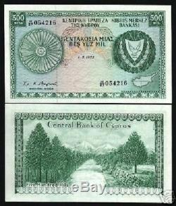 Cyprus 500 Mils P42 B 1973 Mountain Pre Euro Rare Unc Currency Money Bank Note
