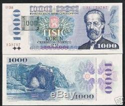 Czech Republic 1000 Korus P3 B 1993 Castle Euro Unc Rare Currency Money Banknote