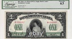 DOMINION OF CANADA $1 Dollar LCG UNC 63 PPQ 1917 DC-23a-ii M Pfx Ltr C Banknote
