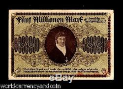 Danzig Poland 5000000 Marks P30 1923 Unc Germany Millions Rare Currency Billnote