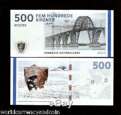 Denmark 500 Kroner P68 2011 Snow Ice Bridge Unc Map Currency Money Bill Banknote