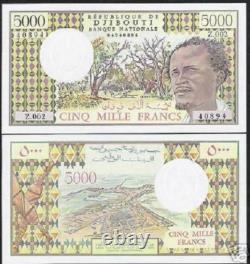 Djibouti 5000 Francs P-38 C 1979 Ship First Sign Unc Rare Currency Bank Note