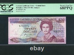 East Caribbean StatesP-19L, 20$, 1987-8 Queen Elizabeth II PCGS Gem UNC 68 EPQ