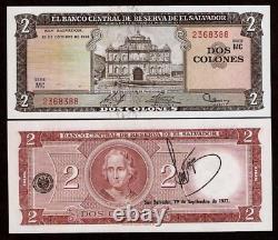 El Salvador 2 COLONES P-116 1974 Salvadoran PMG 65 UNC World Currency ABNC NOTE