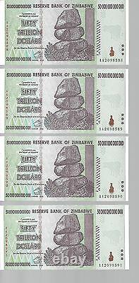 Error In Bundle, 50 Trillion Zimbabwe Dollar Money Currency. Unc 10 20 100