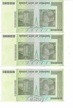 Error On Bundle, 10 Trillion Zimbabwe Dollar Money Currency. Unc 50 20 100