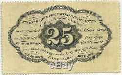 FRACTIONAL 25c POSTAGE CURRENCY PERFORATED NO MONO FR 1280 CHOICE UNC