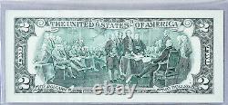 Federal Reserve Notes 2003 Two Dollar Bill Unc Currency Cancelled US Stamps Flag