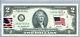 Federal Reserve Notes Two Dollar Bill Gem Unc Currency Stamps Flag United States