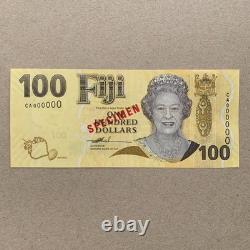 Fiji 100 Dollars Banknote 2007 ND P114s, UNC, Specimen Currency QEII Note B999