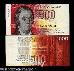 Finland 500 Markkaa P116 1986 Lonnrot Pre Euro Unc Money Finnish Currency Note