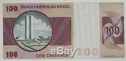 Foreign Paper Bank Note Money Currency Brazil 100 Cruzeiros 100 Note Pack Unc