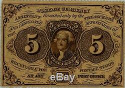 Fr. 1228 Five Cent 5c 1st Issue Fractional Currency Ch Unc64 PMG 929126-1