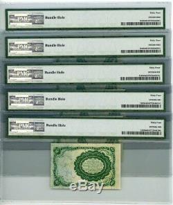 Fr. 1265 10c 5th Issue Fractional Currency Bundle Hole Lot of 5 Ch Unc64 PMG