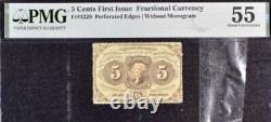 Fractional Currency 5 Cents First Issue Fr#1229 PMG 55 About Unc Banknote