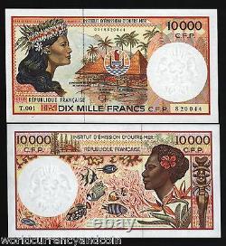 French Pacific Territory 10000 10,000 Francs P4 1985 Fish Unc Currency Bill Note