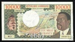 Gabon 10000 10,000 Francs P-5 A 1974 Unc Bongo Cow Tractor Rare Note Currency