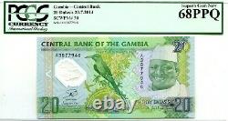 Gambia 20 Dalasis 2014 Central Bank Gem Unc Pick 30 Lucky Money Value $680