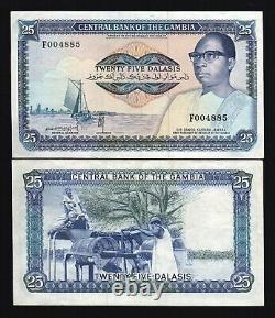 Gambia 25 DALASI P-11 C 1987 UNC Boat Rare Sign Gambian WORLD CURRENCY NOTE