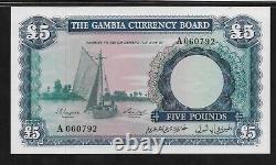 Gambia 5 Pounds 1965-70 PMG 64 UNC P#3a Printer BWC Currency Board S/N A