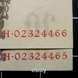 Germany-20 Reichsmark banknotes-UNC/running #s-1939-German swastika-3rd reich