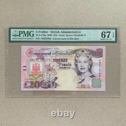 Gibraltar 20 Pounds Banknote 2006 QEII P33 UNC PMG 67 EPQ Currency B999