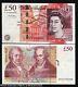 Great Britain 50 Pounds New 2010 Queen Machine Chris Salmon Unc Uk Currency Note