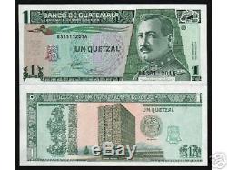 Guatemala 1 Quetzal P87 1995 Bundle Unc Pack 100 Pcs Currency Money Bank Note