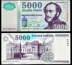 HUNGARY 5000 FORINT P-182 1999 x 1 Pcs UNC Hungarian World Currency HUF BANKNOTE