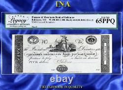 INA Farmers & Merchants Bank of Baltimore $5 US Obsolete Note LEGACY Unc 65 PPQ