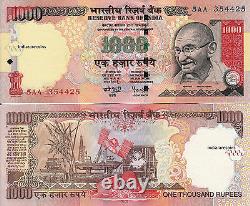 INDIA 1000 RS 2005 R Inset Reddy Paper Money Currency Bank Note UNC NEW Rare