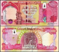 IRAQI DINAR 1 MILLION 1,000,000 40x 25,000 UNC & AUTHENTIC Currency with COA
