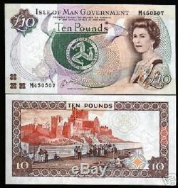 ISLE OF MAN 10 POUNDS P44 a 1998 QUEEN MAP CASTLE UNC GB UK CURRENCY MONEY NOTE