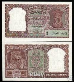 India 2 Rupees P30 1962 Ashoka Tiger Unc Pcb Indian Currency Money Bill Note