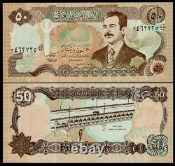 Iraq 50 Iraqi Dinars P-83 1994-1995 x 50 Pcs BUNDLE Lot SADDAM UNC CURRENCY NOTE
