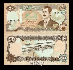 Iraq 50 Iraqi Dinars P-83 1994-1995 x 50 Pcs BUNDLE Lot SADDAM UNC CURRENCY NOTE
