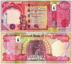 Iraq Currency 25000 Dinars, 40 Pieces (1 Million IQD) Random Year, P-102, UNC