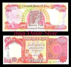 Iraqi Dinar 25 000 Dinar Note & A Free 20,000 Vietnam Dong Note New Unc Lot
