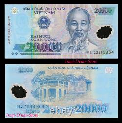 Iraqi Dinar 25 000 Dinar Note + Free 20,000 Vietnam Dong Note New Unc