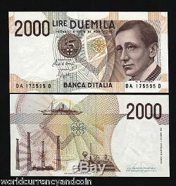 Italy 2000 Lira P115 1990 Bundle Marconi Radio Ship Unc Currency Note 100 Pcs