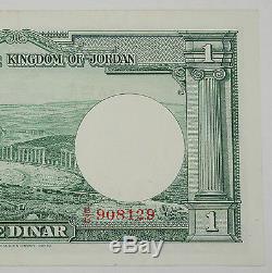 Jordan 1949 (1952) 1 Dinar Currency Banknote AU/UNC Pick #6a King Hussein
