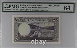 Jordan, Currency Board P-1s1, SPECIMEN PMG 64 EXTREMELY RARE Top Grade