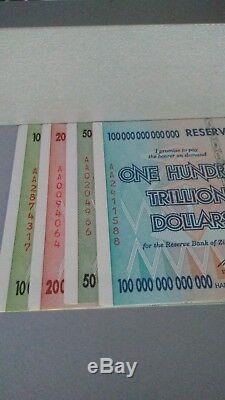 LOT 10/20/50/100 trillion Zimbabwe dollars! UNC 2008 AA ORIGINAL Currency