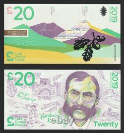 Lake District £20 20 Pound 2019 UNC Local Currency Banknote Hardwicke Rawnsley