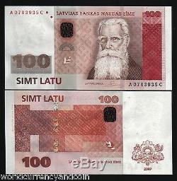 Latvia 100 Latu P57 2007 Euro Hybrid Polymer Unc Currency Money Bill Bank Note
