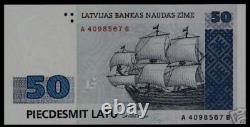 Latvia 50 LATU P-46 1992 Pre Euro UNC Latvian Sailing Ship Currency Money NOTE